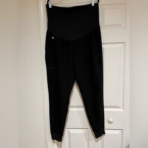 Figs Maternity Black Scrub Jogger Pants, L